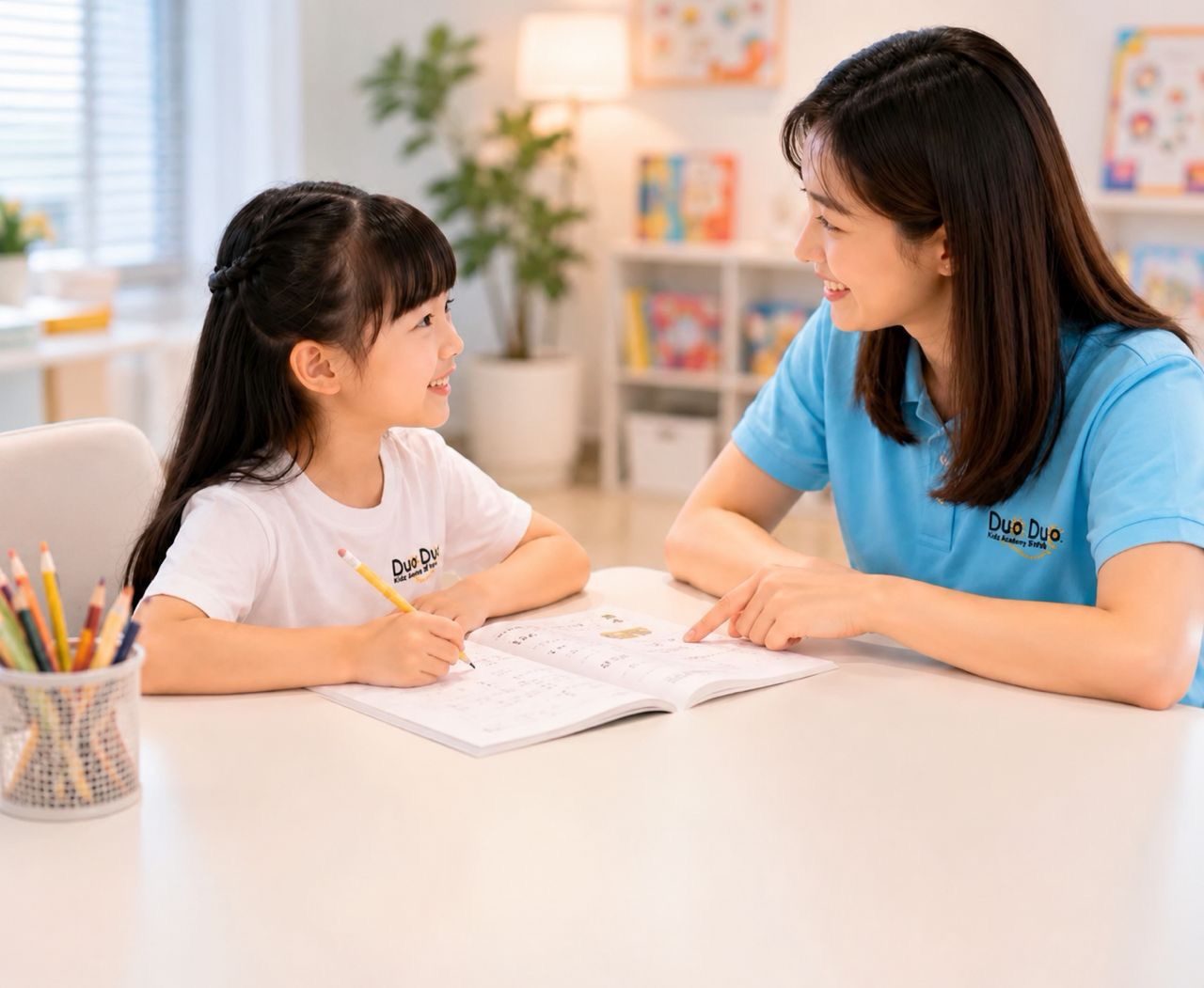 DuoDuo teacher guiding a student in a 1-to-1 lesson